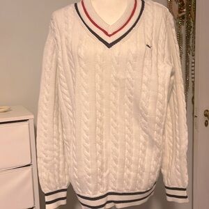 Vineyard Vines NWT Heritage Americana Cotton V Neck Sweater L